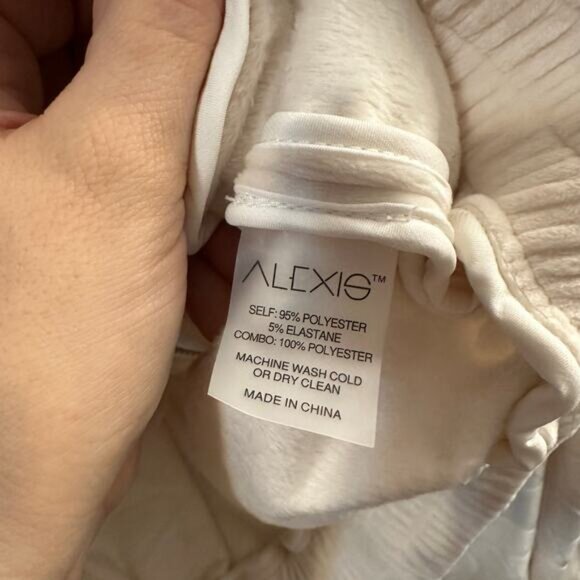 ALEXIS Perkins‎ Women's White Velour Oversized Embossed Bomber Jacket Size XS - Picture 6 of 8